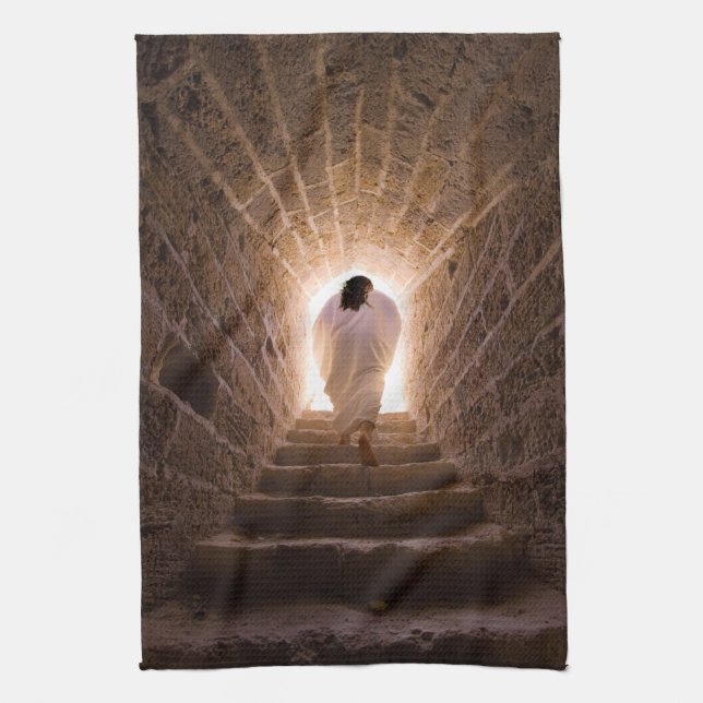 Resurrection of Jesus Christ Kitchen Towel (Vertical)