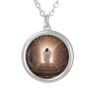Resurrection of Jesus Christ Silver Plated Necklace