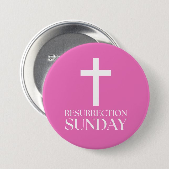 Resurrection Sunday Cross Christian Easter Button (Front & Back)