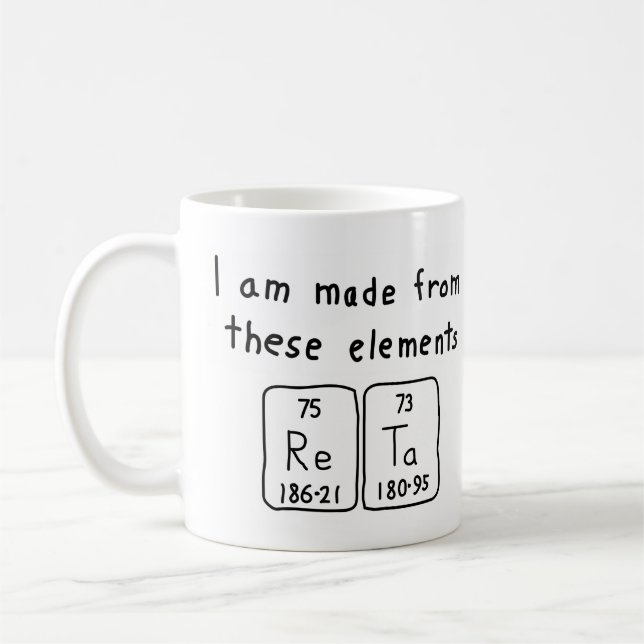 Reta periodic table name mug (Left)
