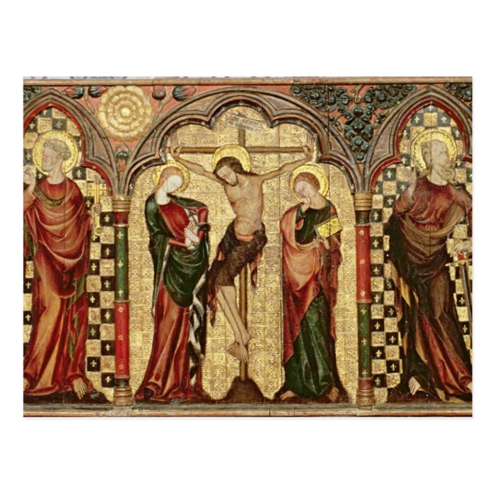 Retable depicting Crucifixion with Eight Postcards