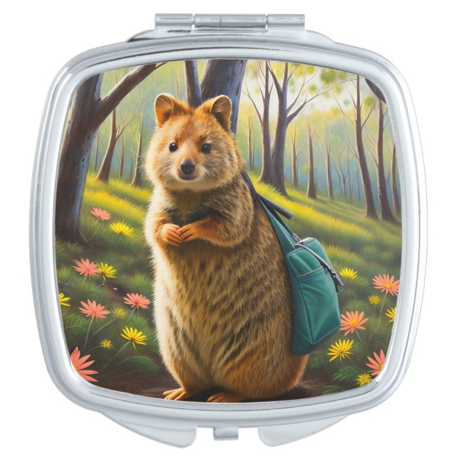 Retail Adventures: Mama Quokka Goes Shopping Compact Mirror (Front)