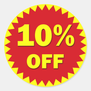 RETAIL BADGE - 10% OFF CLASSIC ROUND STICKER