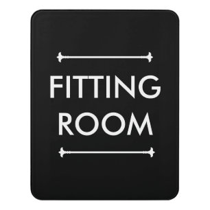 Retail Business Black Fitting Room Door Sign