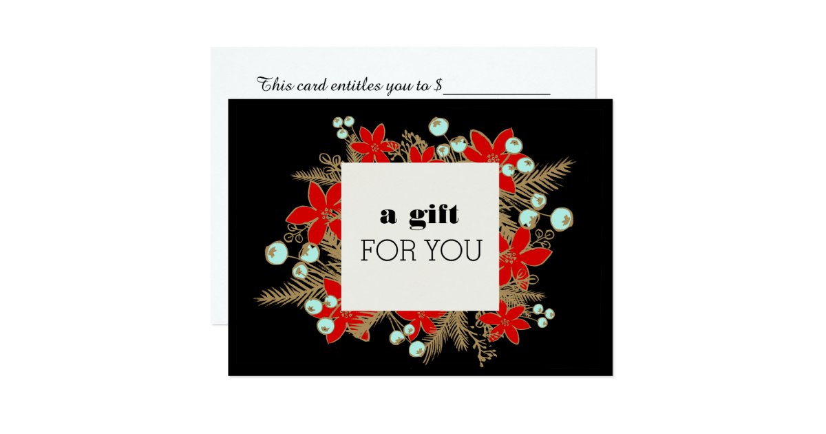 Retail Christmas Holiday Gift Certificate Card | Zazzle