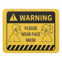 Retail Covid 19 Please Wear Face Mask Door Sign