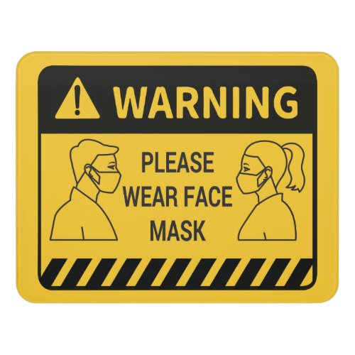 Retail Covid 19 Please Wear Face Mask Door Sign