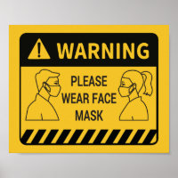 Retail Covid 19 Please Wear Face Mask Poster