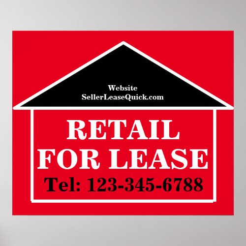 RETAIL FOR LEASE BOLD Real Estate Sign 