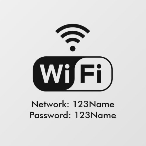 Retail or Restaurant Editable Wifi Password Wall D Wall Decal