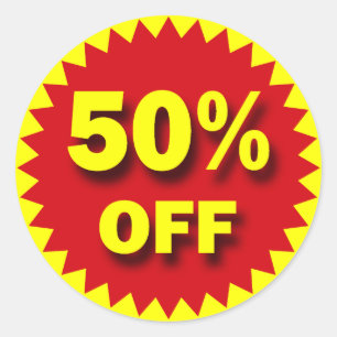 RETAIL SALE BADGE - 50% OFF CLASSIC ROUND STICKER