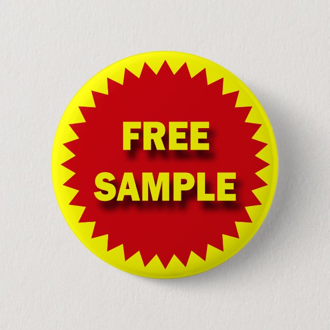 RETAIL SALE BADGE - FREE SAMPLE BUTTON (Front)