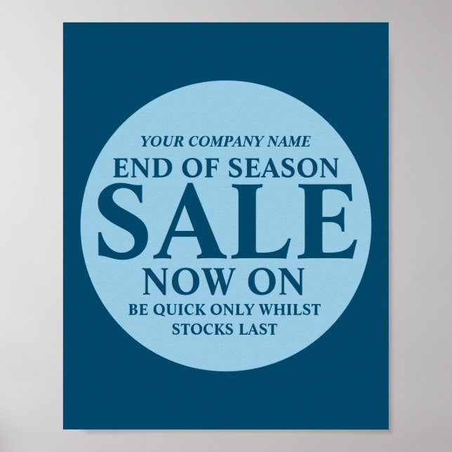 Retail sale store shop business sign blue circle (Front)