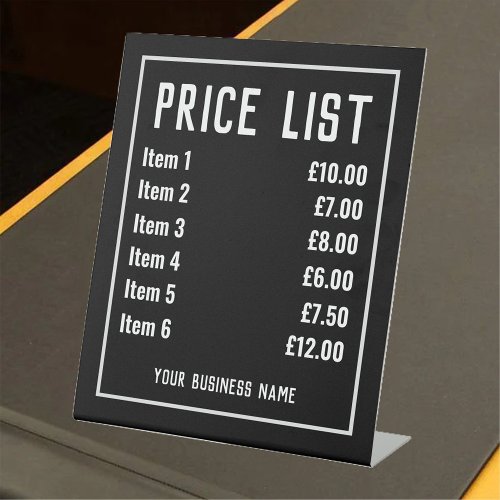 Retail Shop Price List Pedestal Sign