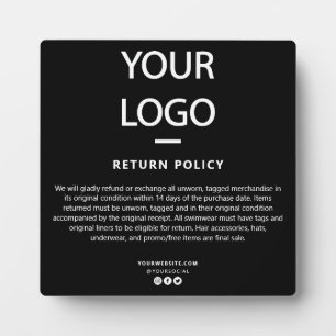 Retail Store/Boutique Return Policy Sign Plaque