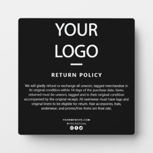 Retail Store/Boutique Return Policy Sign Plaque