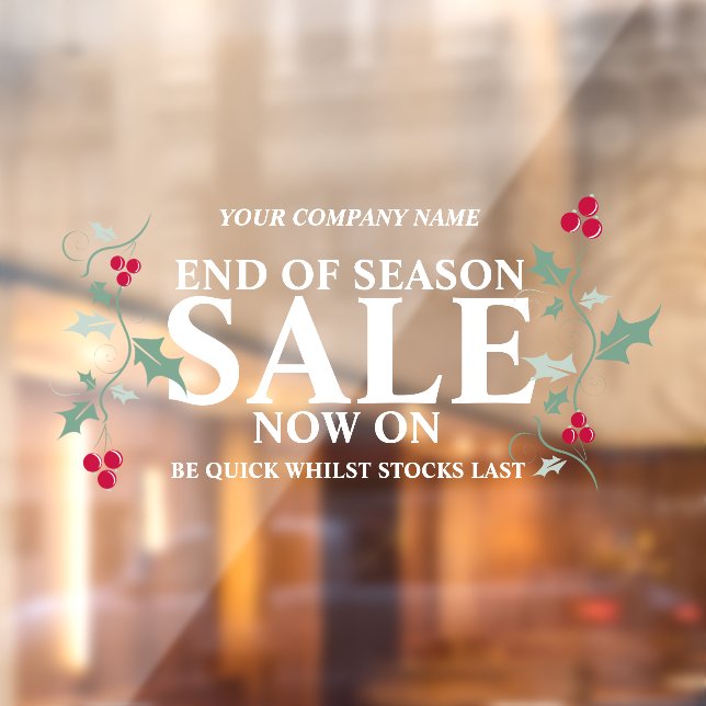 Retail store shop business end of season christmas window cling (Sheet 2)