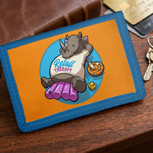 Retail Therapy Funny Rhino Inflatable Cartoon Tri-fold Wallet