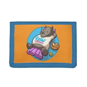 Retail Therapy Funny Rhino Inflatable Cartoon Trifold Wallet