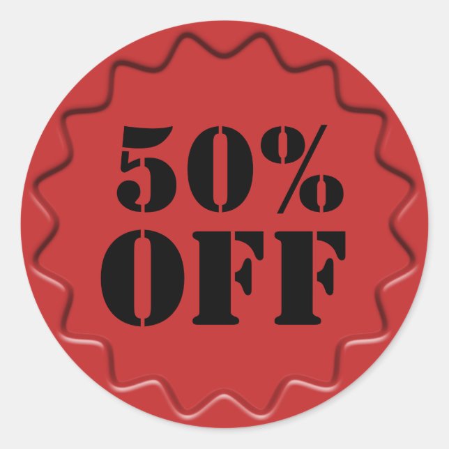 Retails Discount Sale Badge Classic Round Sticker (Front)