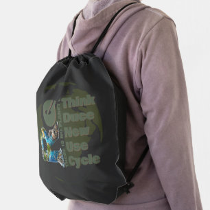 Rethink Reduce Renew Reuse Recycle Save earth Drawstring Bag