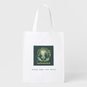Rethink Reduce Reuse Recycle Save Earth Grocery Bag