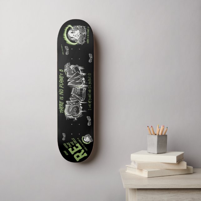 Rethink Reduce Reuse Recycle Save Earth Skateboard (Wall Art)