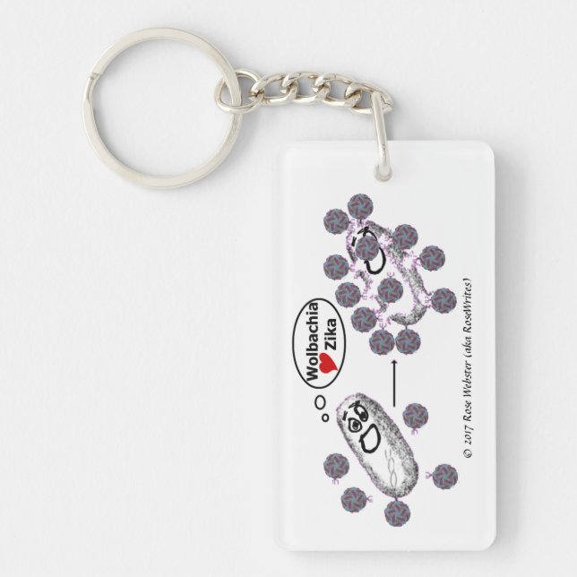 Rethink Zika 2-Sided Keychain by RoseWrites (Front)