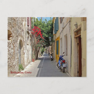 Rethymno Crete Old Town Street Postcard