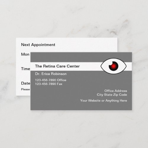 Retina Eye Care Specialist Appointment  Business Card