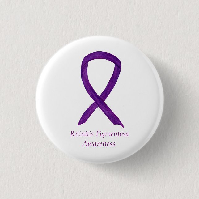 Retinitis Pigmentos Awareness Ribbon Custom Pin (Front)