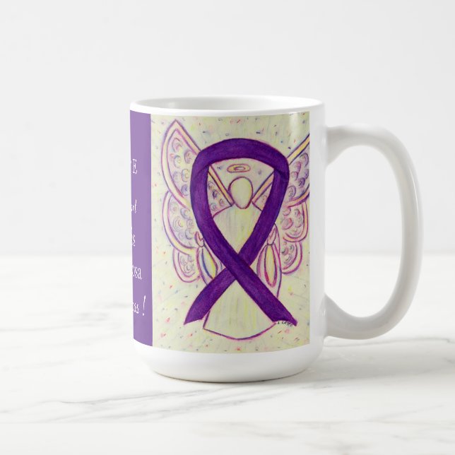 Retinitis Pigmentosa Awareness Ribbon Angel Mug (Right)
