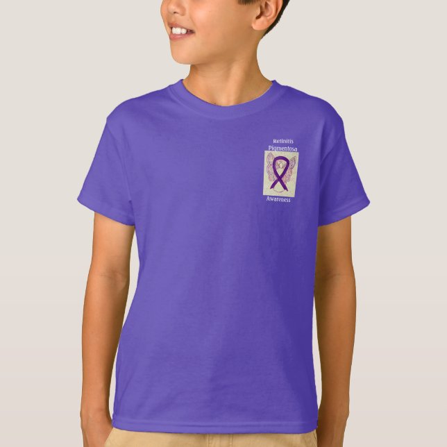 Retinitis Pigmentosa Awareness Ribbon Angel Tee (Front)