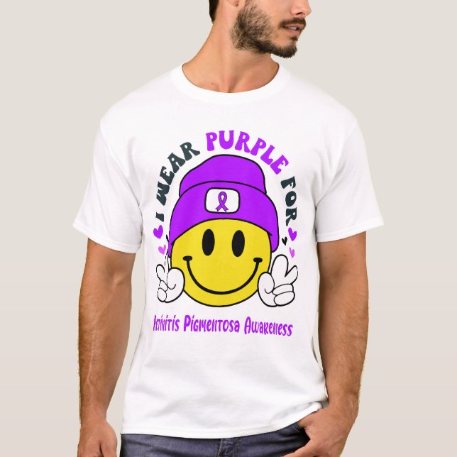 Retinitis Pigmentosa Awareness Ribbon Support Gift T-Shirt (Front)