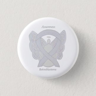 Retinoblastoma White Awareness Ribbon Angel Pin
