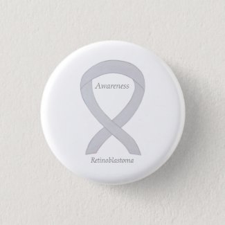 Retinoblastoma White Awareness Ribbon Custom Pin