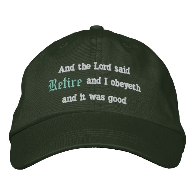 Retire Embroidered Baseball Hat (Front)