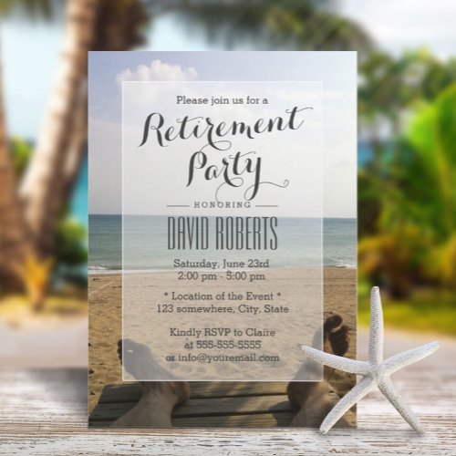 Retire on the Beach Retirement Party Invitations 5" X 7" Invitation Card