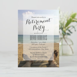 Retire on the Beach Retirement Party Invitations | Zazzle