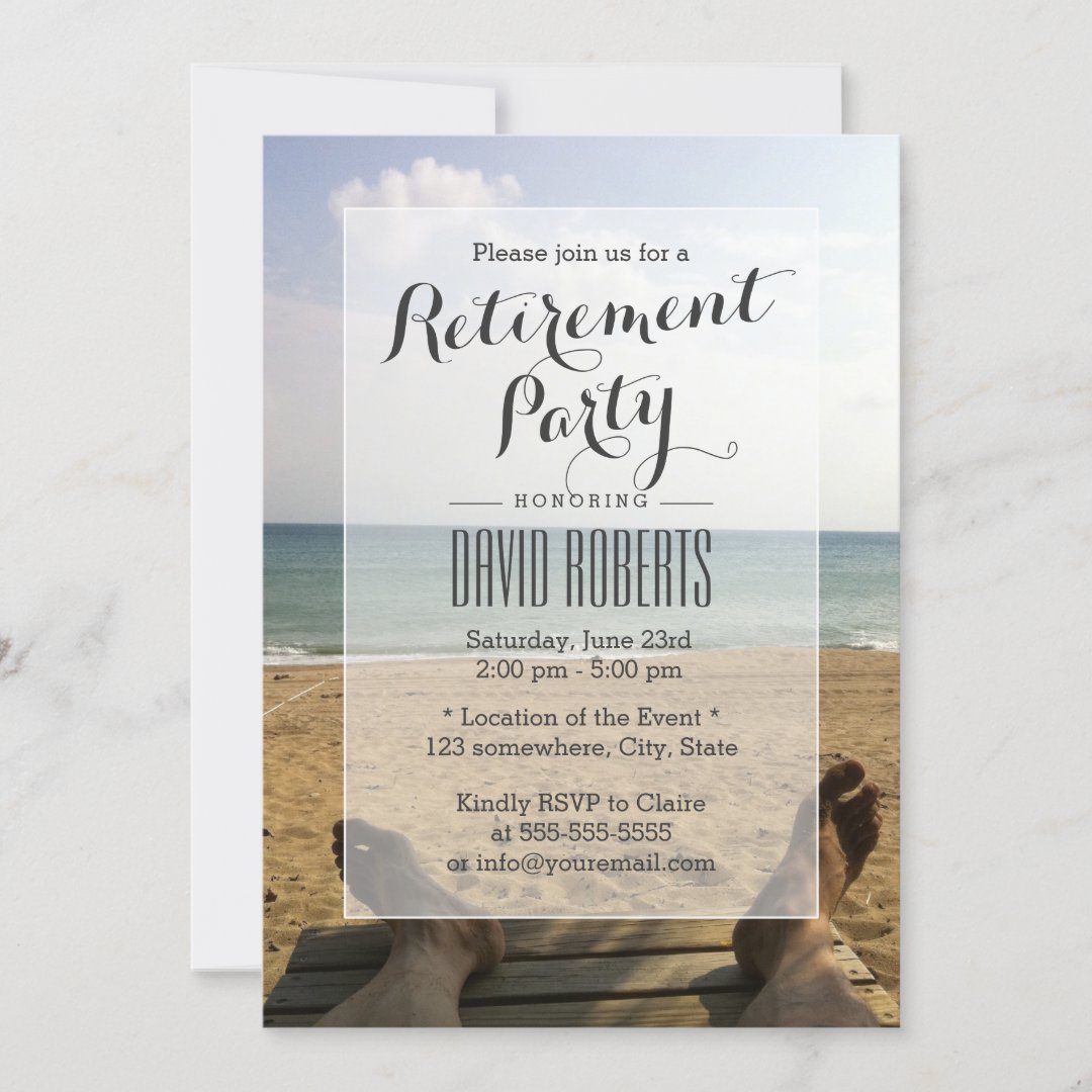 Retire on the Beach Retirement Party Invitations | Zazzle