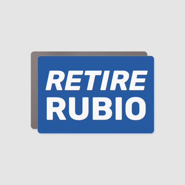 Retire Rubio Florida senate election 2022 blue Car Magnet (Front)