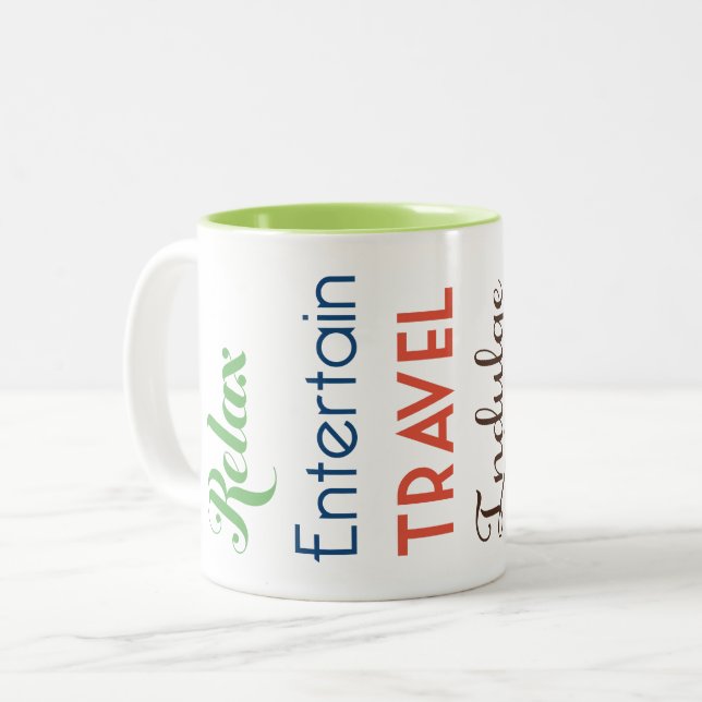 Retire Typography Inspirational Retirement Words Two-Tone Coffee Mug (Front Left)