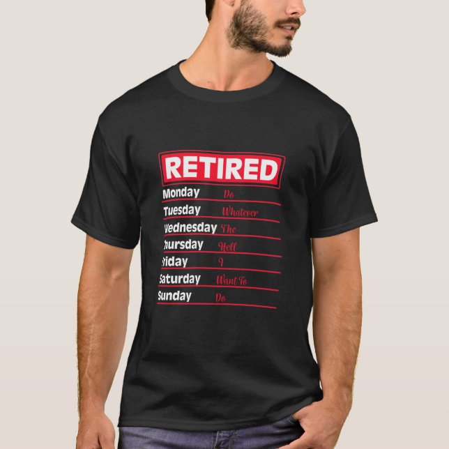 Retired 2020 Schedule Retirement T-Shirt (Front)
