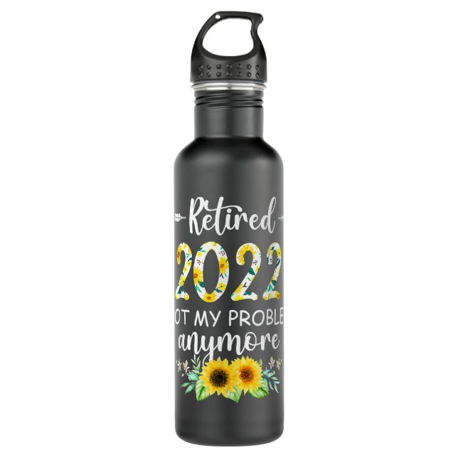 Retired 2022 Funny Retirement Gifts For Women 2022 Stainless Steel Water Bottle (Front)