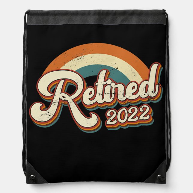 Retired 2022 Retro Retirement Soon To Be Retired Drawstring Bag (Front)