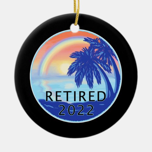 Retired 2022 Sunset with Palms Retirement  Ceramic Ornament