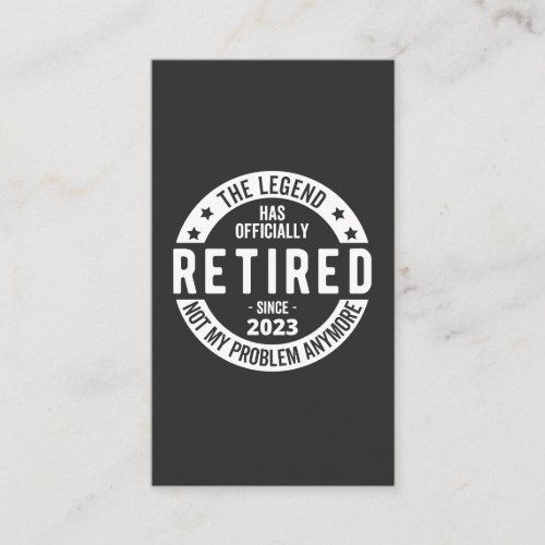 retired 2023 business card