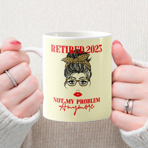 Retired 2023 Retirement Women Face Lip Sunglasses Coffee Mug