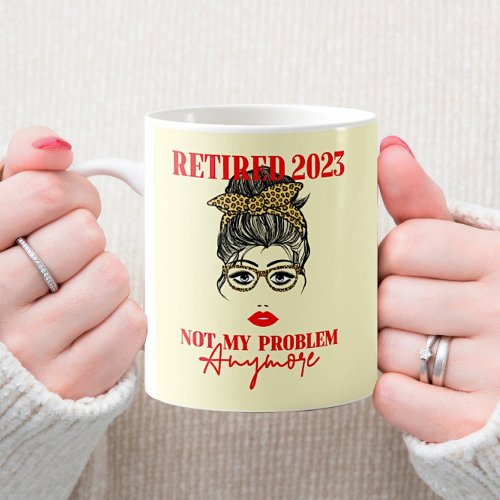 Retired 2023 Retirement Women Face Lip Sunglasses  Coffee Mug