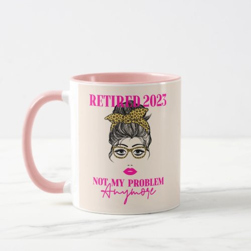 Retired 2023 Retirement Women Face Lip Sunglasses  Mug